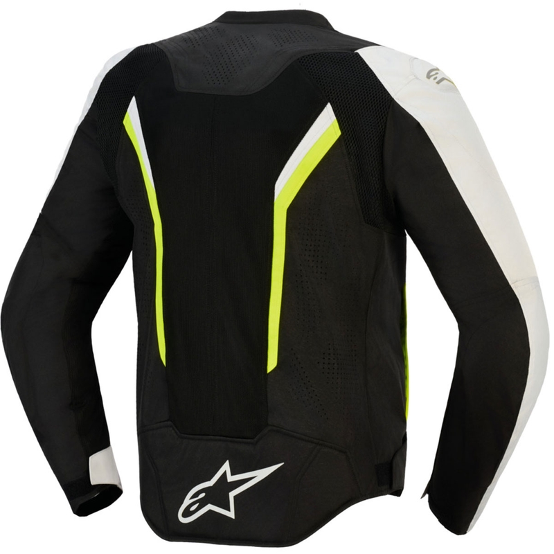 Moto jakna Alpinestars AST V3 Air bela-fluo rumena-črna