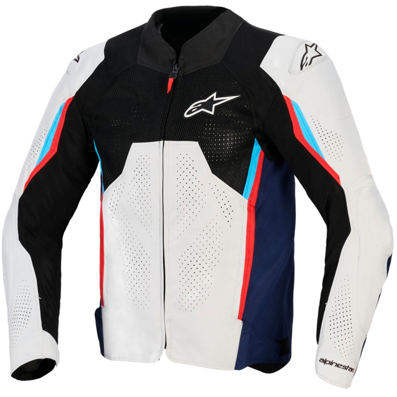 Moto jakna Alpinestars AST V3 Air bela-modra-rdeča-črna