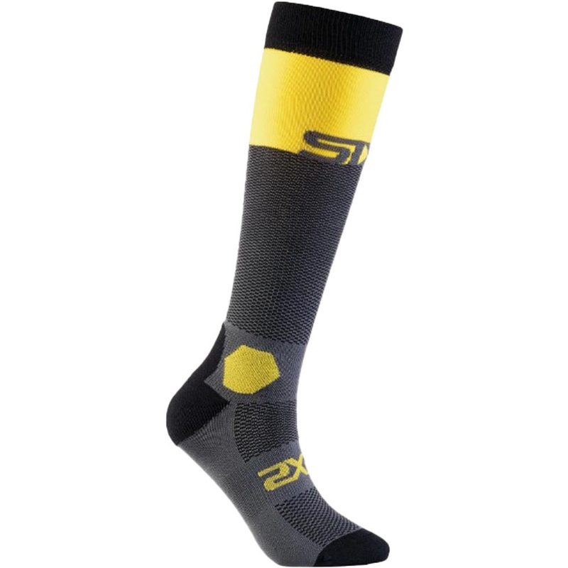 Funkcionalne dokolenke SIXS LONG RACING V2 temno sivo-rumene
