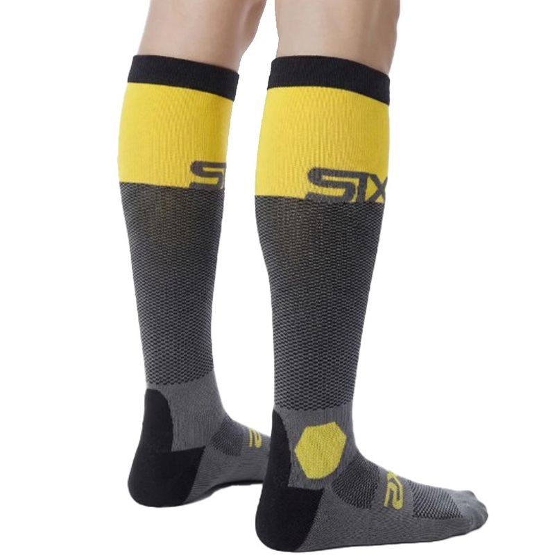 Funkcionalne dokolenke SIXS LONG RACING V2 temno sivo-rumene