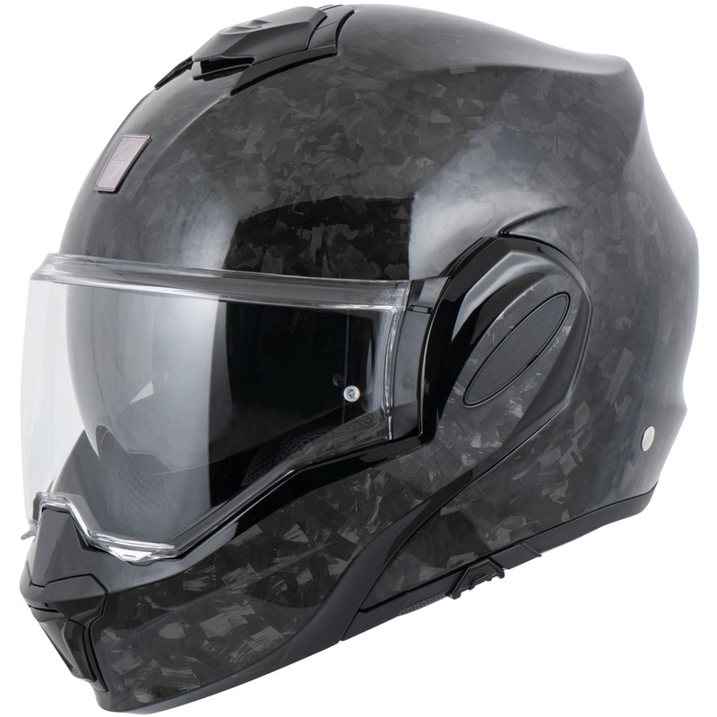 Scorpion EXO-TECH EVO ONYX CARBON Solid preklopna motoristična čelada črne barve