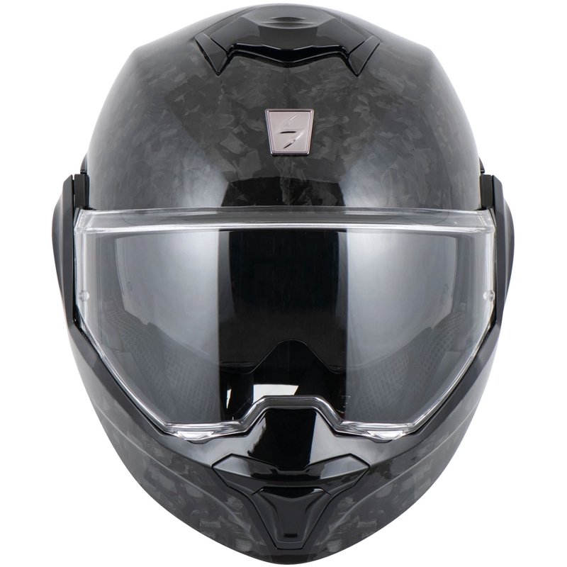 Scorpion EXO-TECH EVO ONYX CARBON Solid preklopna motoristična čelada črne barve