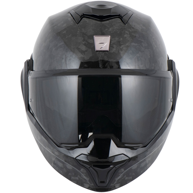 Scorpion EXO-TECH EVO ONYX CARBON Solid preklopna motoristična čelada črne barve