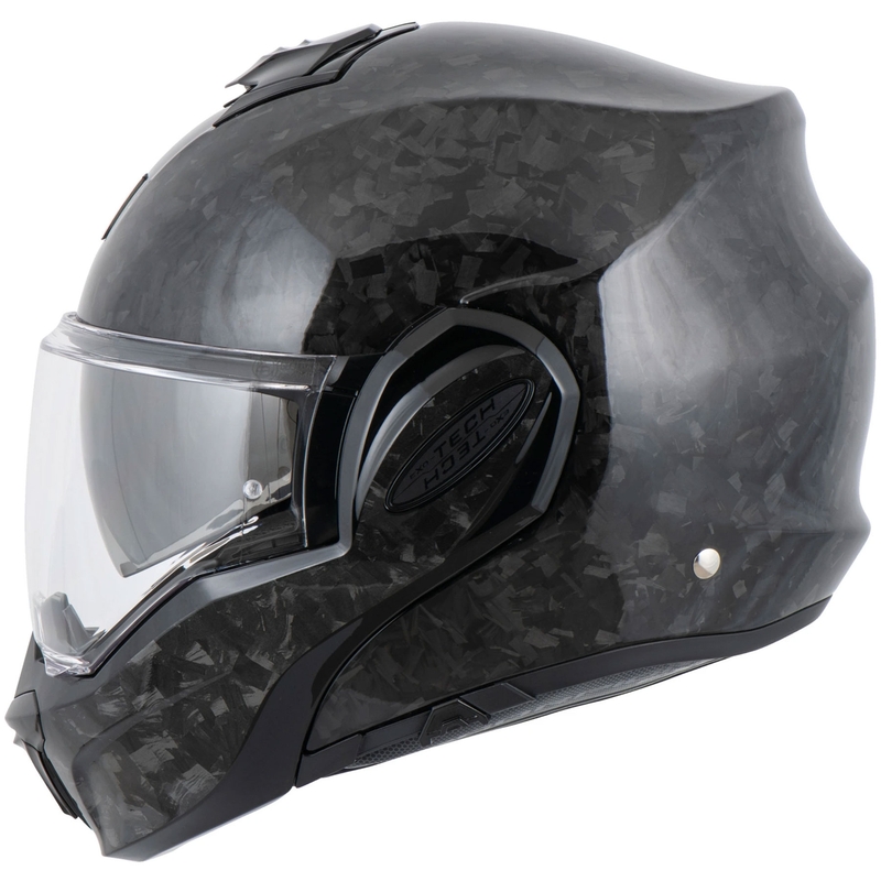 Scorpion EXO-TECH EVO ONYX CARBON Solid preklopna motoristična čelada črne barve