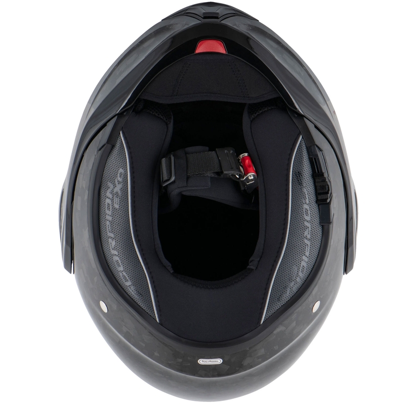 Scorpion EXO-TECH EVO ONYX CARBON Solid preklopna motoristična čelada črne barve