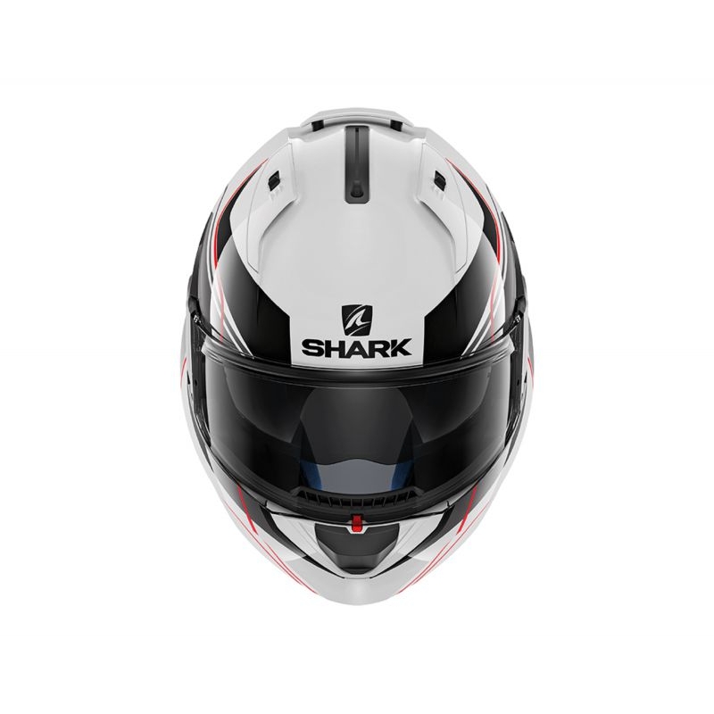 Nagibna čelada SHARK EVO-ONE 2 Krono bela-črna-rdeča