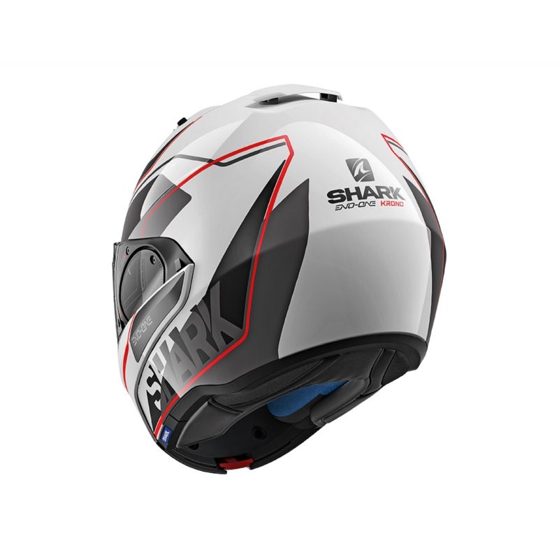 Nagibna čelada SHARK EVO-ONE 2 Krono bela-črna-rdeča