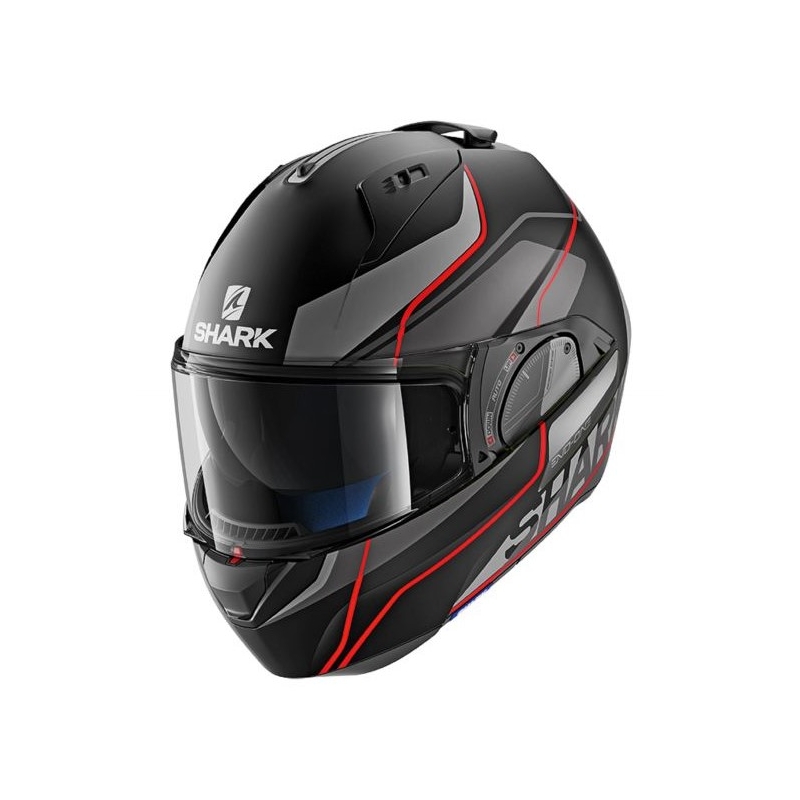 Zložljiva čelada SHARK EVO-ONE 2 Krono Mat black-grey-red razprodaja