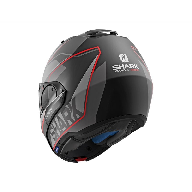 Zložljiva čelada SHARK EVO-ONE 2 Krono Mat black-grey-red razprodaja