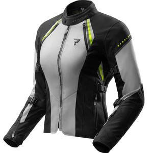Ženska motoristična jakna Rebelhorn Swift svetlo sivo-fluo rumena