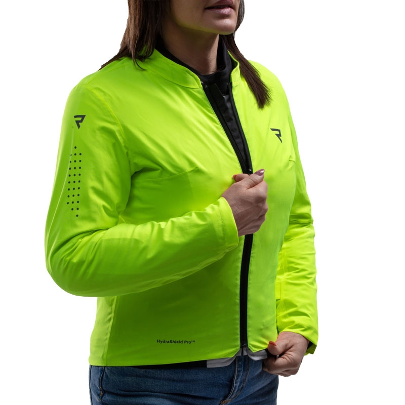Ženska motoristična jakna Rebelhorn Swift svetlo sivo-fluo rumena