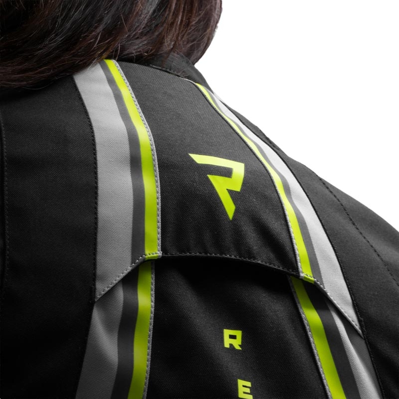 Ženska motoristična jakna Rebelhorn Swift svetlo sivo-fluo rumena
