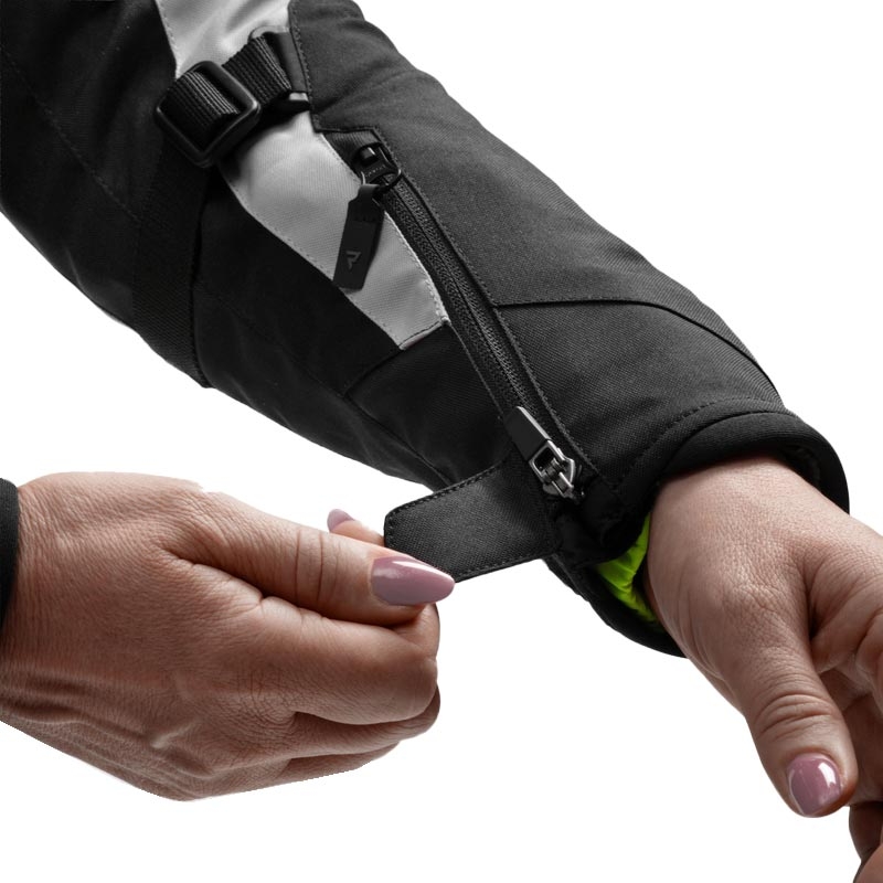 Ženska motoristična jakna Rebelhorn Swift svetlo sivo-fluo rumena