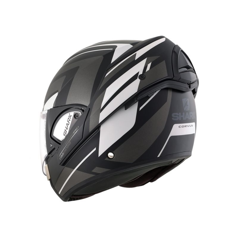 Zložljiva čelada SHARK EVOLINE 3 Corvus Mat Black-Grey-White razprodaja