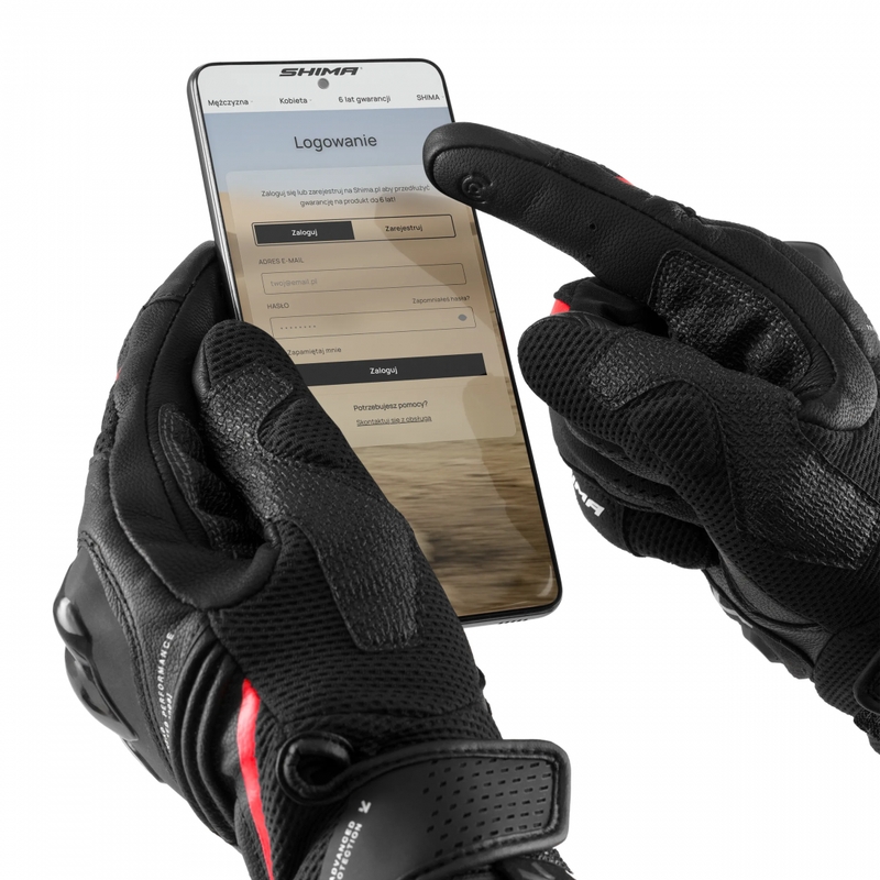 Moto rokavice Shima Spark 3.0 črno-rdeče