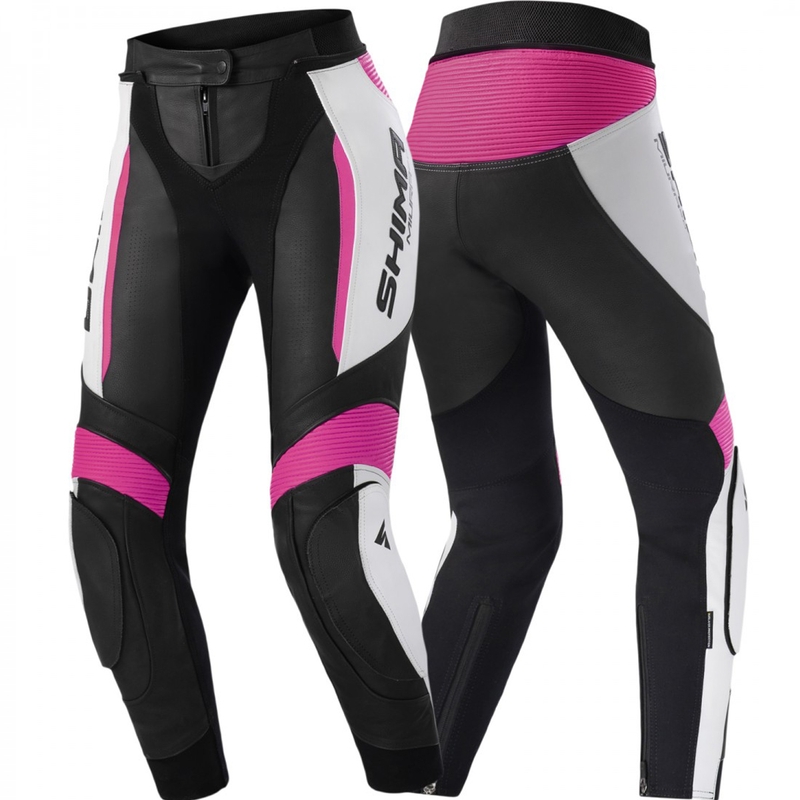 Ženske motoristične hlače Shima Miura 2.0 črno-fluo roza