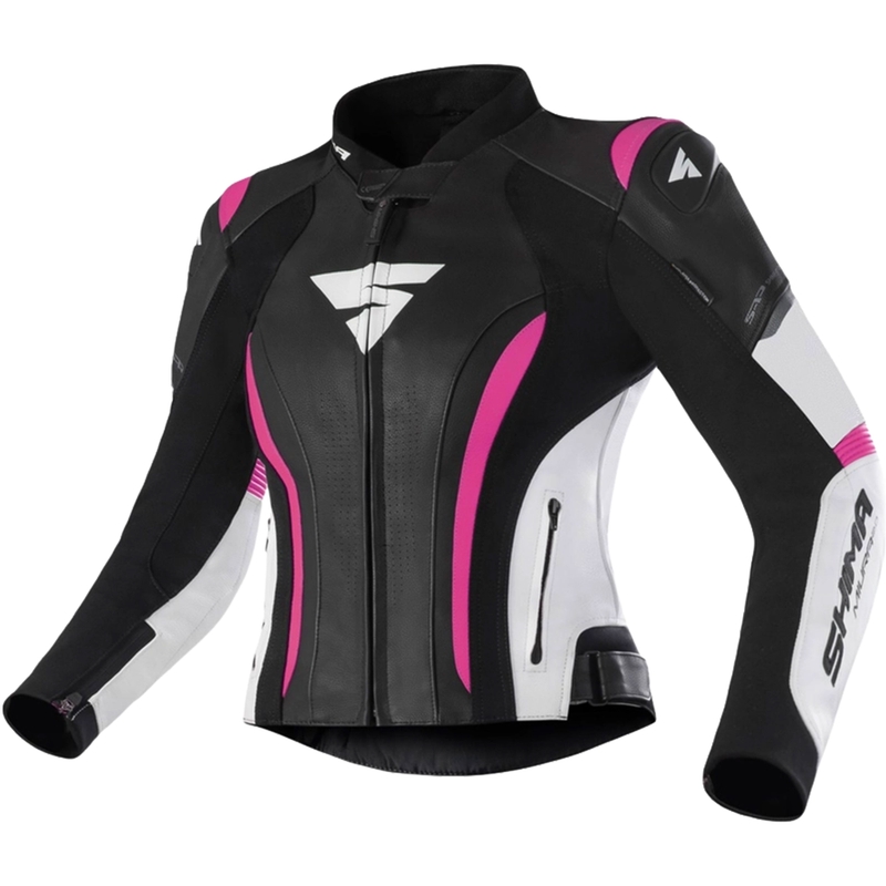 Ženska motoristična jakna Shima Miura 2.0 črno-fluo roza