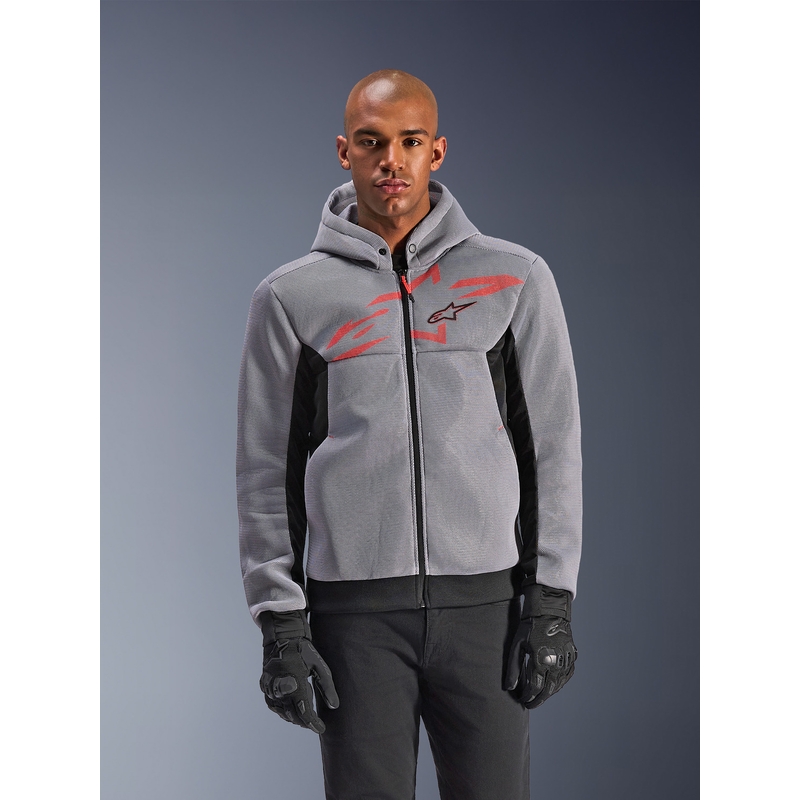 Moto jopa Alpinestars Chrome Superairflow črno-svetlo sivo-fluo rdeča