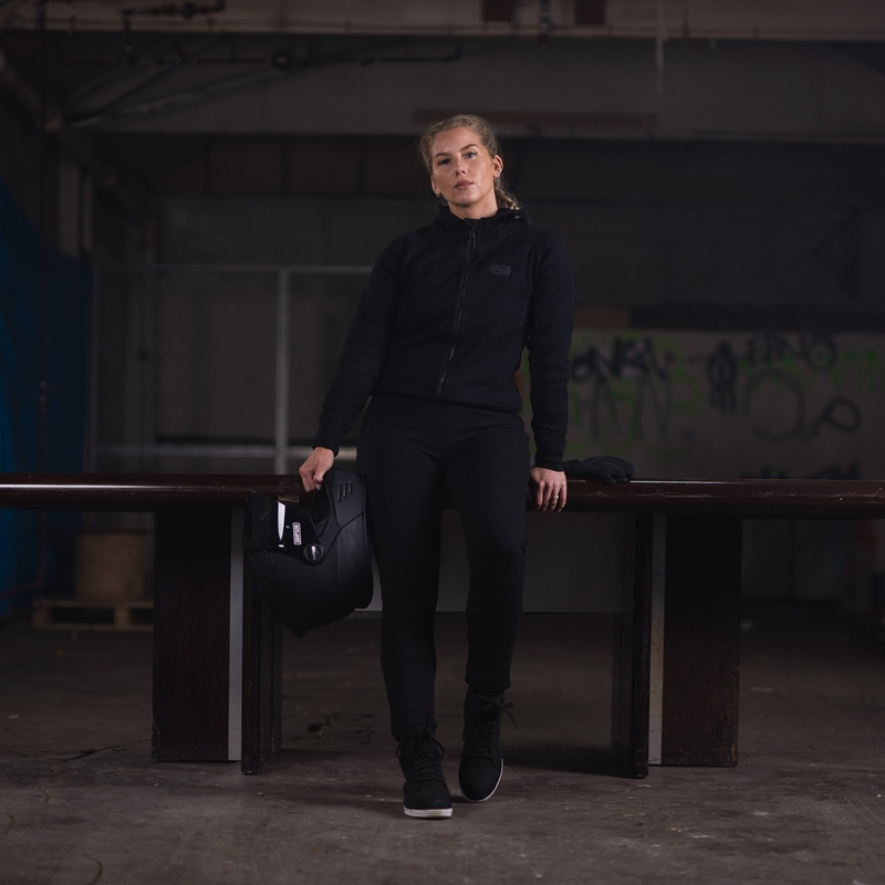 Ženska motoristična jakna Oxford Armourlite AA Contour črne barve