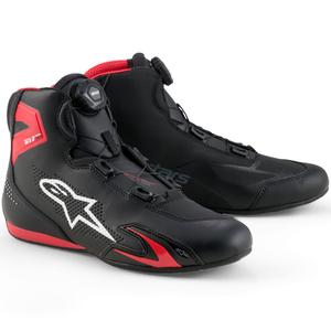 Moto škornji Alpinestars Celer črno-rdeče-beli