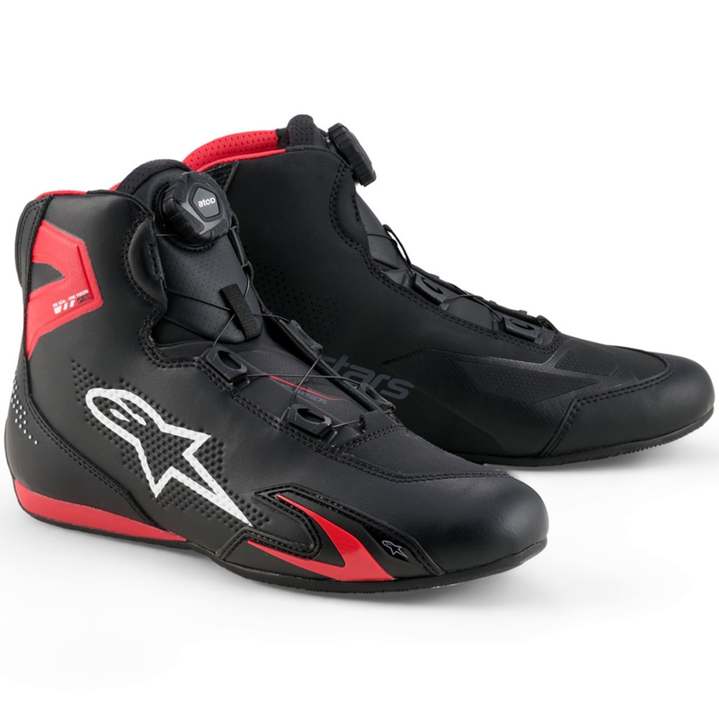Moto škornji Alpinestars Celer črno-rdeče-beli