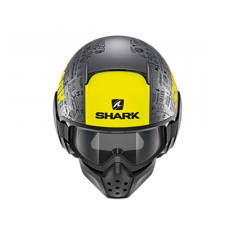 Odprta čelada SHARK DRAK Tribute Mat črna-siva-rumena