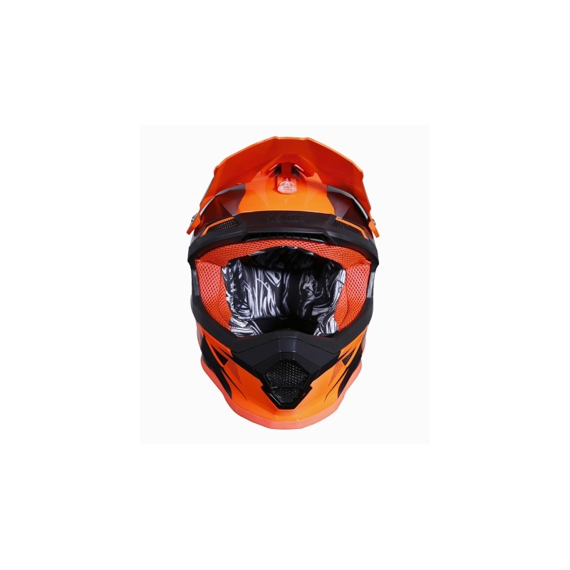 Motokros čelada Shot Ultimate black-fluo oranžna