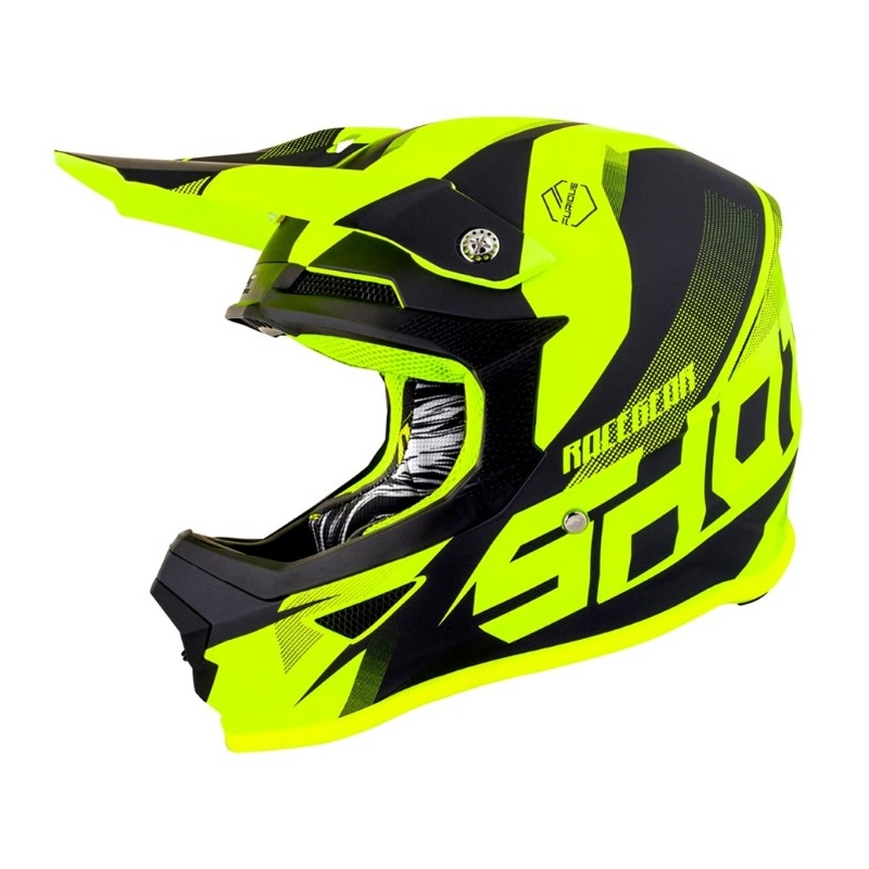 Motokros čelada Shot Ultimate black-fluo yellow