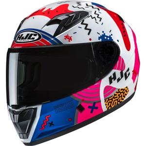 Otroška motoristična čelada HJC Y10 Mika MC28, bela-roza-modra