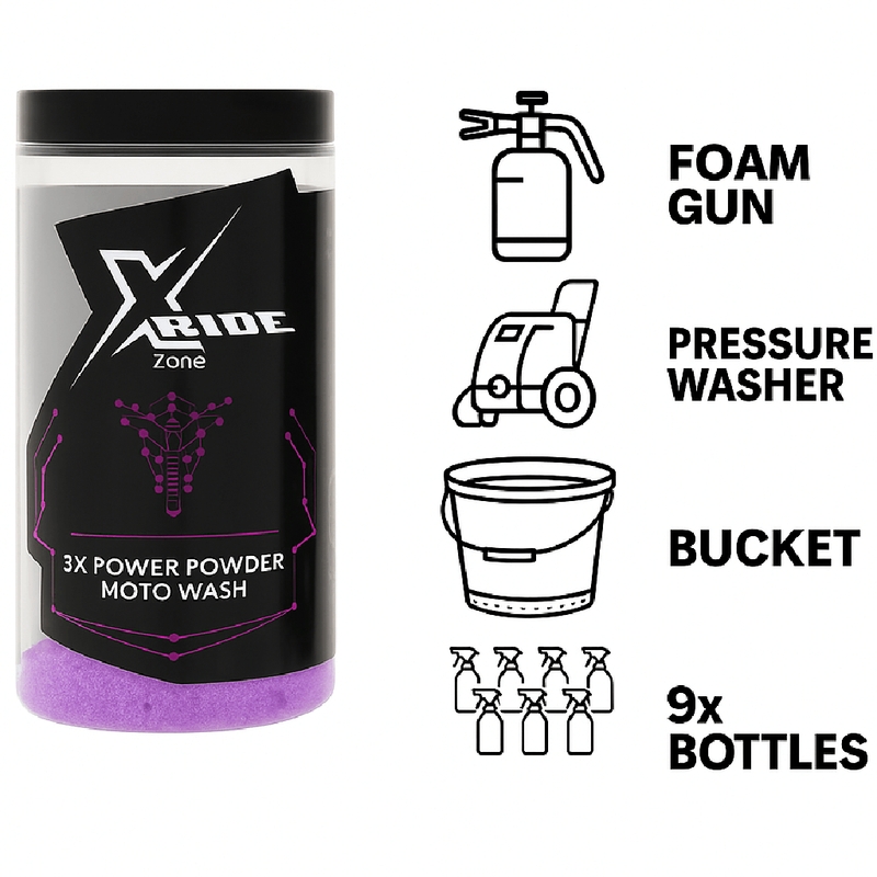 Praškasti šampon za motoriste XzoneRide® Power Powder-Moto Wash 60 g