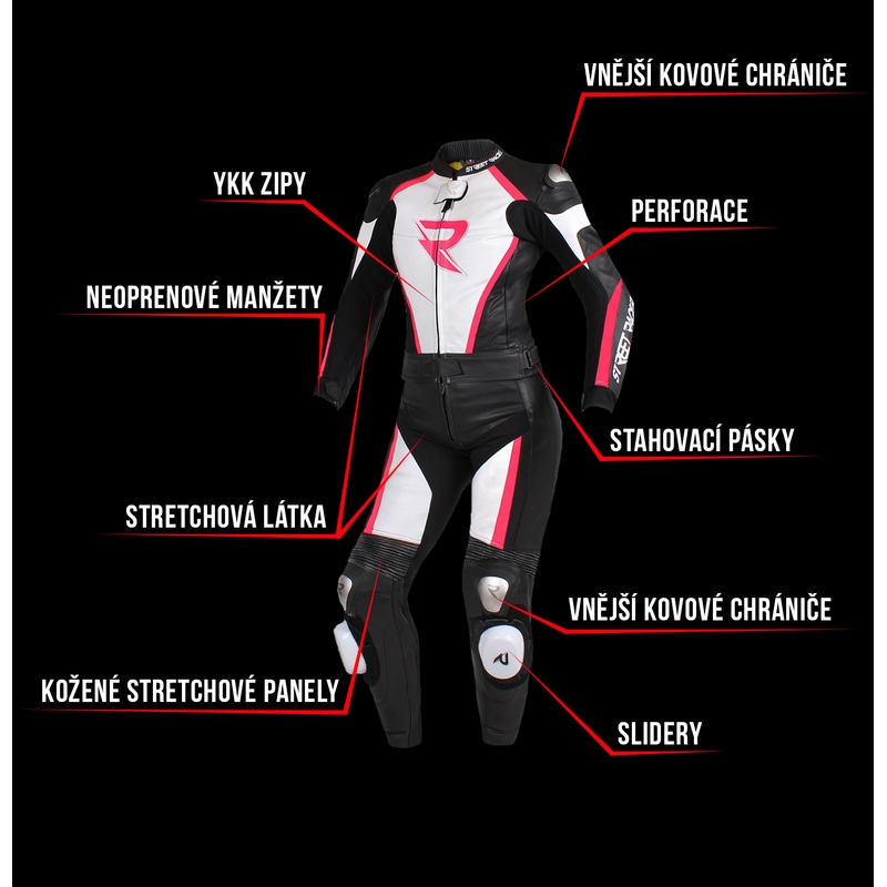 Ženski kombinezon Street Racer Kiara black-white-fluo pink razprodaja