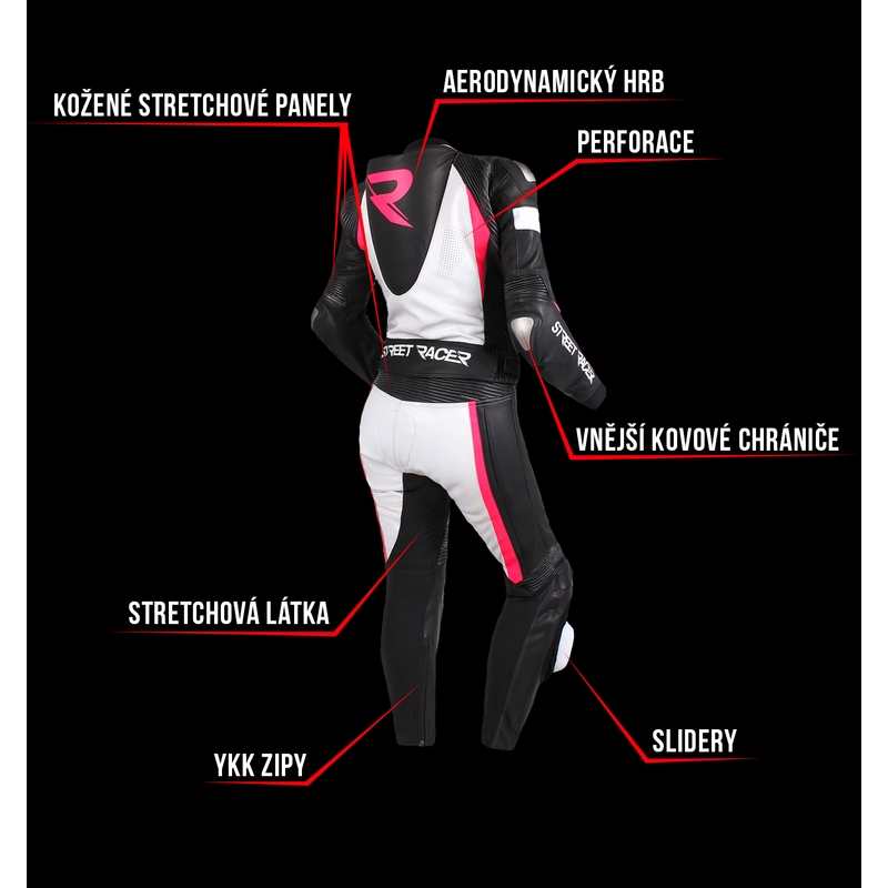 Ženski kombinezon Street Racer Kiara black-white-fluo pink razprodaja