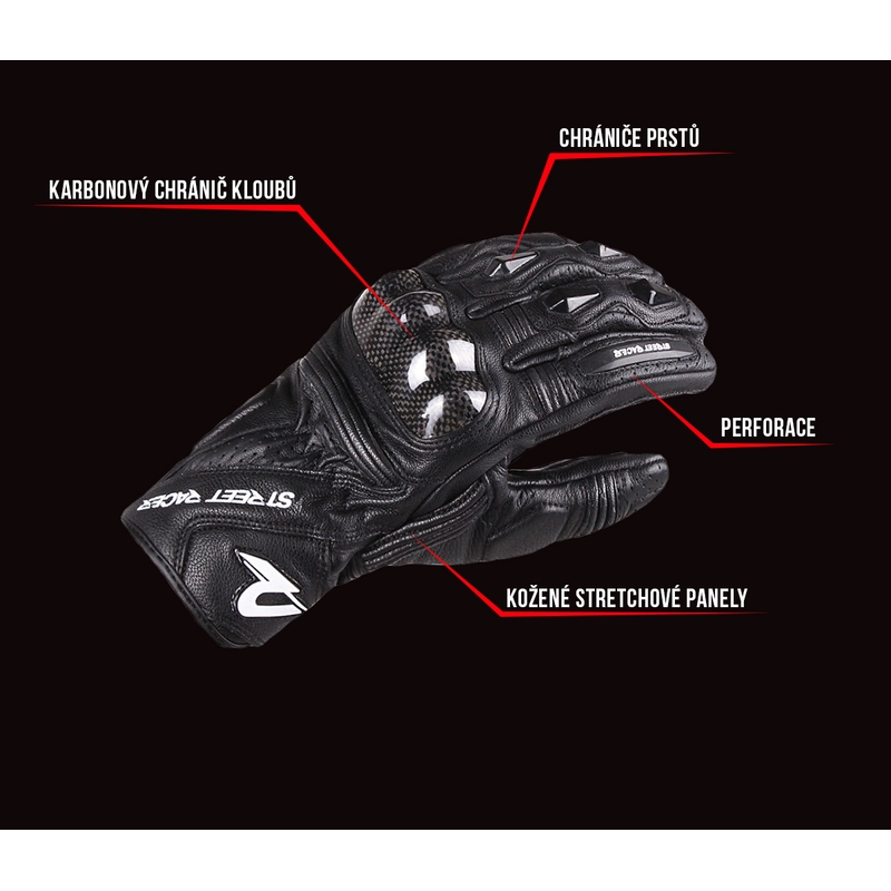 Motoristične rokavice Street Racer XTR Black razprodaja