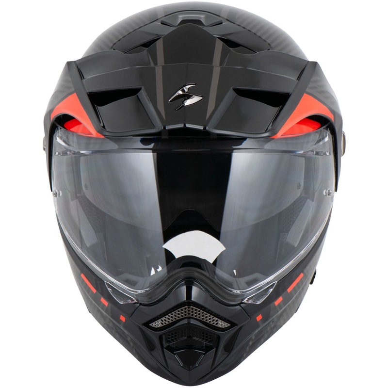 Motociklistična čelada Scorpion ADX-2 LEWIS z nagibom, črno-rdeča