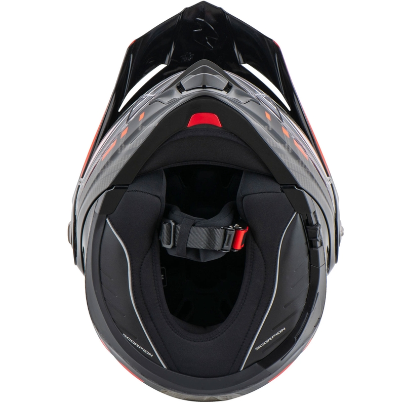 Motociklistična čelada Scorpion ADX-2 LEWIS z nagibom, črno-rdeča