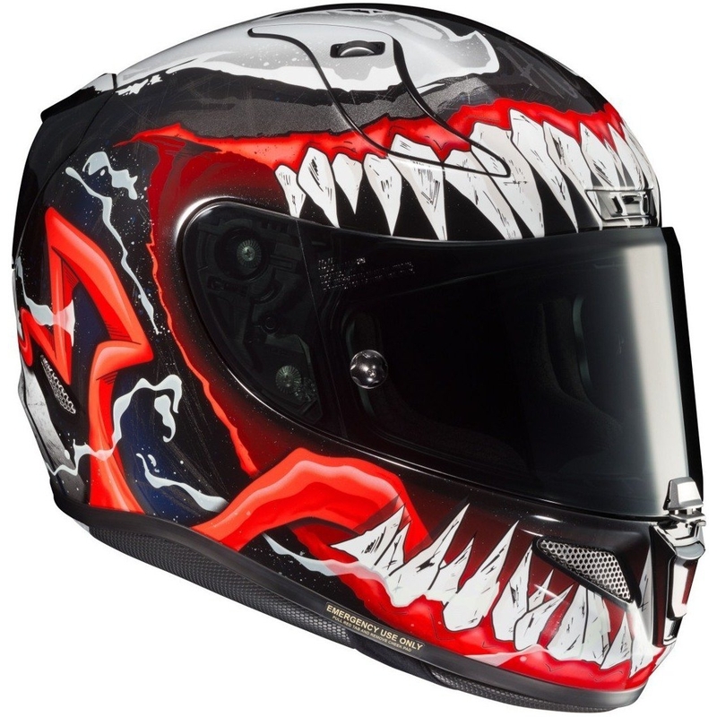 HJC RPHA 11 Venom II MC1 črno-bela-rdeča integralna motoristična čelada