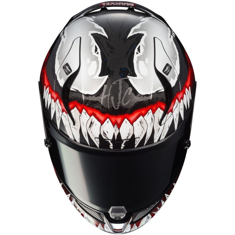 HJC RPHA 11 Venom II MC1 črno-bela-rdeča integralna motoristična čelada