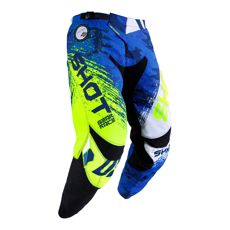 Motokros hlače Shot CONTACT Counter blue-fluo yellow