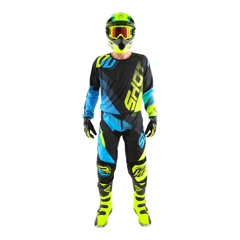 Motokros hlače Shot DEVO Ultimate blue-fluo yellow razprodaja