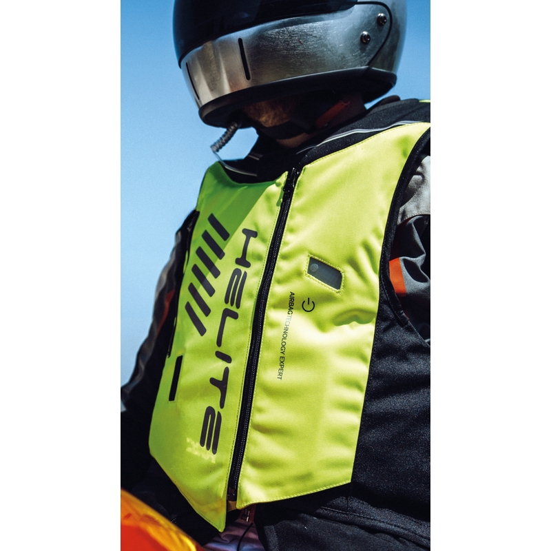 Zeleno-rumen jopič z zračno blazino Helite Double Turtle Hivis