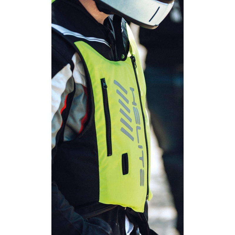 Zeleno-rumen jopič z zračno blazino Helite Double Turtle Hivis