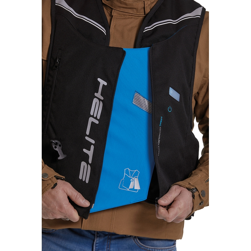Zeleno-rumen jopič z zračno blazino Helite Double Turtle Hivis