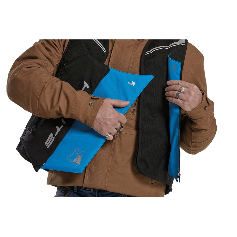 Zeleno-rumen jopič z zračno blazino Helite Double Turtle Hivis