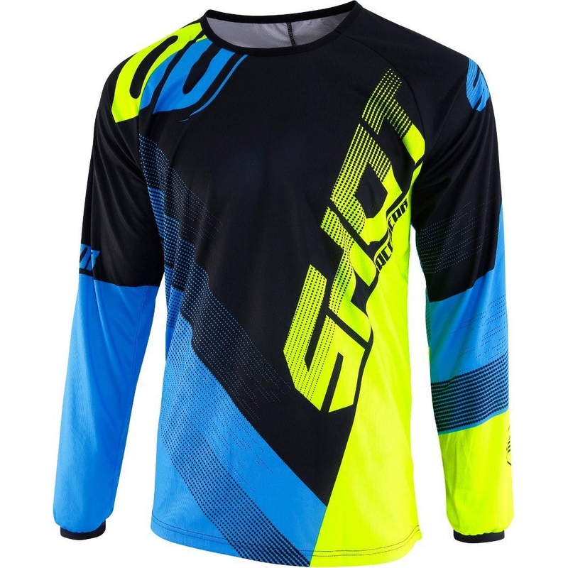 Motokros majica Shot DEVO Ultimate blue-fluo yellow razprodaja