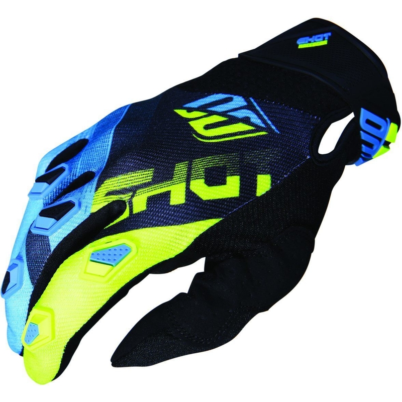 Motokros rokavice Shot DEVO Ultimate blue-fluo rumena razprodaja