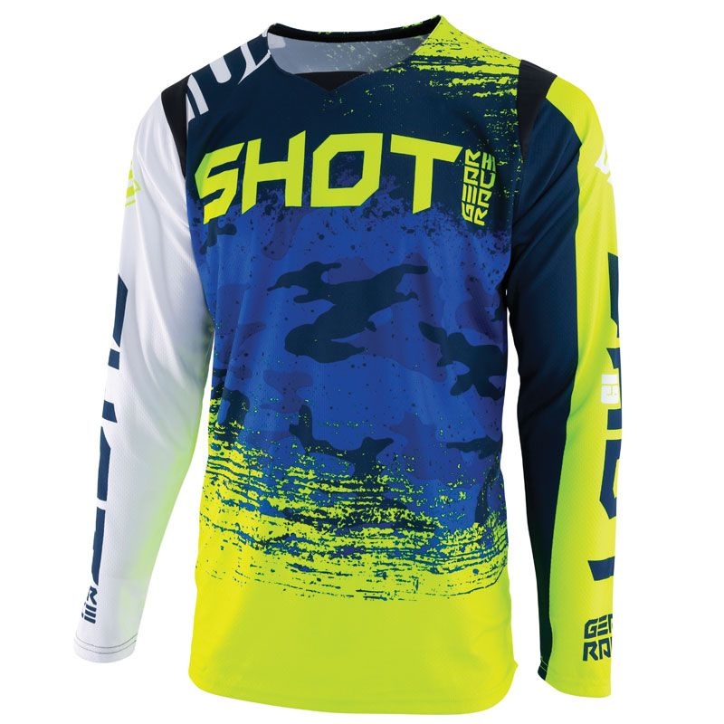 Motokros majica Shot CONTACT Counter blue-fluo yellow