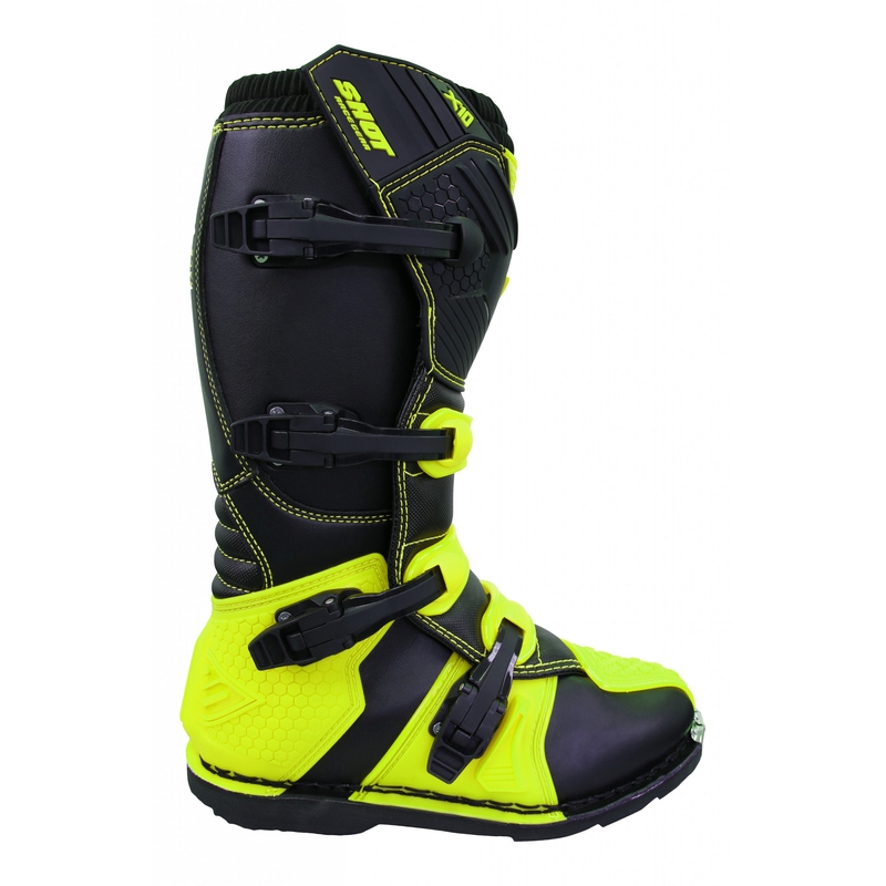 Shot X10 Black-Fluo Yellow Motorcycle Boots razprodaja