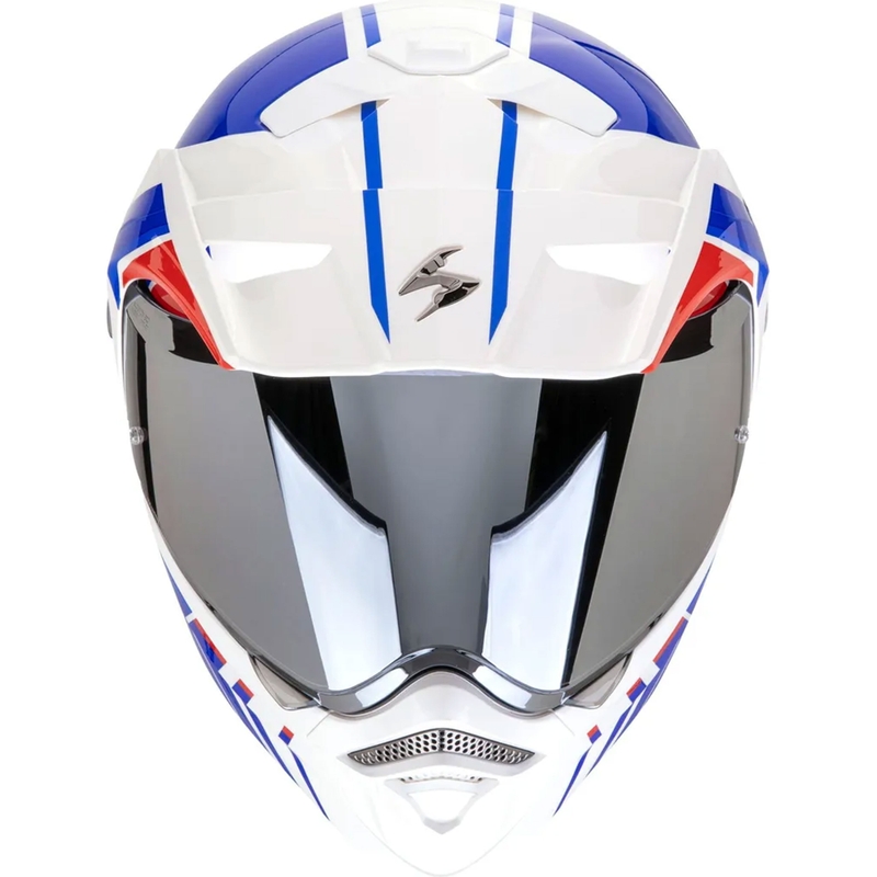 Motoristična čelada na preklop Scorpion ADX-2 LEWIS bela-modra-rdeča