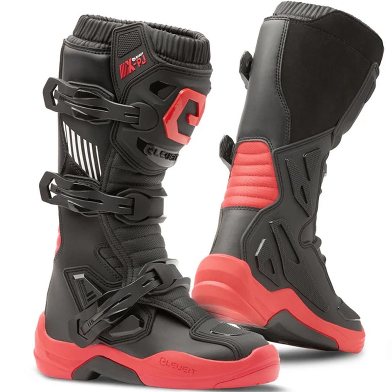 Eleveit X-Peak otroški motokros škornji črno-rdeči