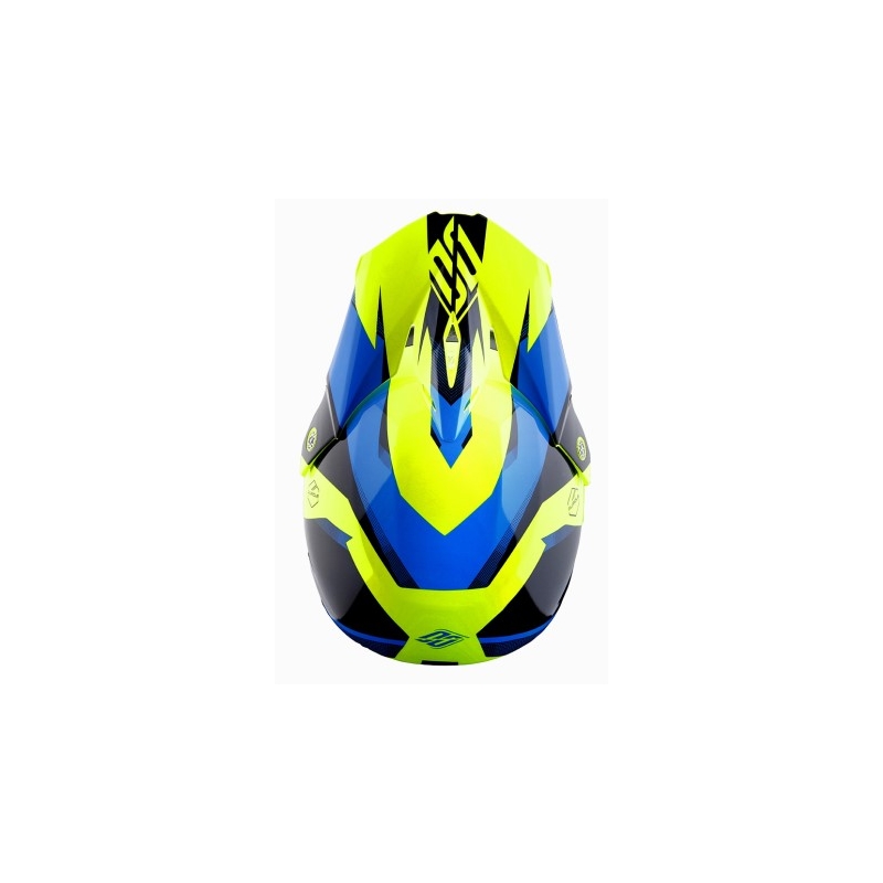 Otroška čelada za motokros Shot Ultimate črna-modra-fluo rumena